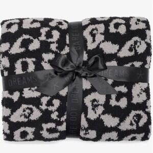 Barefoot Dreams Cozy Chic Leopard Print Throw Blanket 45 X 60 NWT Black Gray